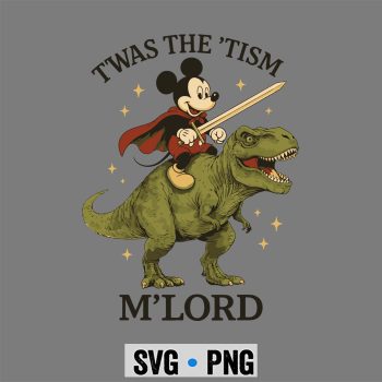 Mickey TWAS The Tism M Lord Raccoon Riding Dinosaur SVG PNG