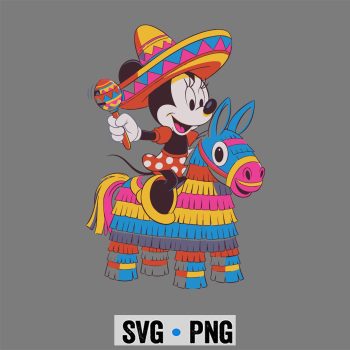 Minnie Riding Pinata Cinco De Mayo Mexican Donkey SVG PNG