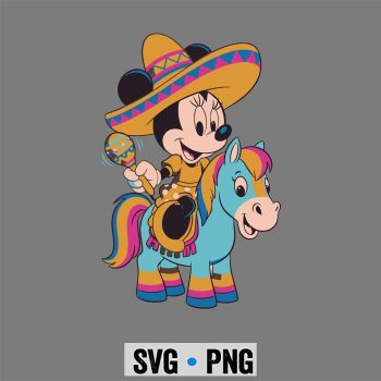 Minnie Riding Pinata Cinco De Mayo Mouse Ears Fiesta SVG PNG
