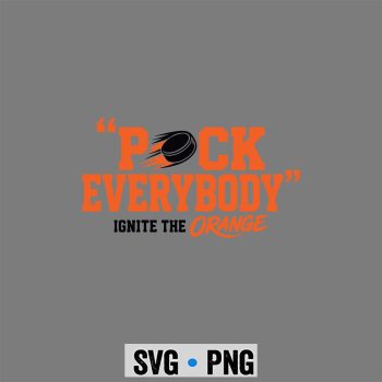 Puck Everybody Orange Hockey SVG PNG