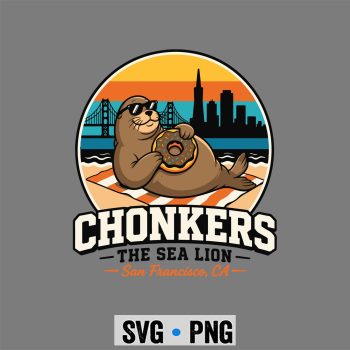 Sea Lion SVG, Chonkers The Sea Lion San Francisco Funny Seal SVG PNG