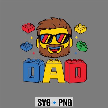 Dad Master Builder SVG, Family Dad Master Builder Building Bricks Blocks Fathers Day SVG PNG