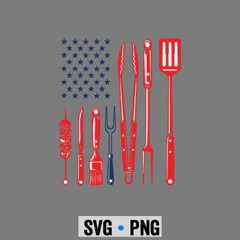 BBQ Pitmaster SVG, Grill Tools US Flag BBQ Backyard Pitmaster Grilling Chef SVG PNG