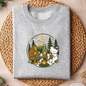 HelloKittyBigfootAlienCampfireKnittingFriendsRetroKnitsweater.jpg