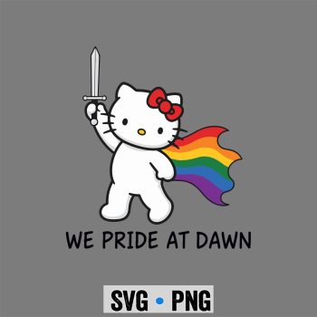 Hello Kitty Pride SVG, Hello Kitty We Pride At Dawn Funny LGBT Support Pride Month SVG PNG