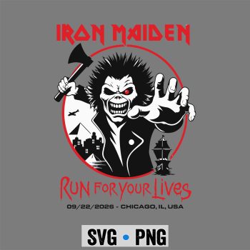 Iron Maiden 2026 SVG, Iron Maiden Run for Your Lives Tour 2026 Chicago SVG PNG
