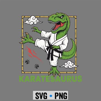 Karate Dinosaur TRex SVG, Karate Dinosaur Karatesaurus TRex Karatist SVG PNG
