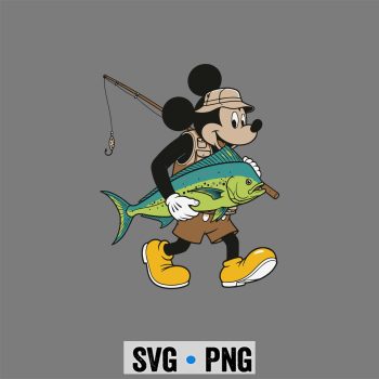 Mickey Fishing, Mickey Fisherman Saltwater Fishing Sasquatch Performance SVG PNG