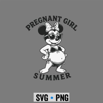 Minnie Pregnant SVG, Minnie  Pregnant Girl Summer Funny Pregnancy SVG PNG