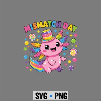 Axolotl School Spirit SVG, Mismatch Day Spirit Week Cute Axolotl SVG PNG