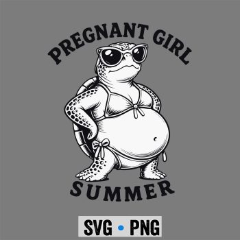 Turtle Pregnant SVG, Pregnant Girl Summer Turtle Funny Pregnancy SVG PNG