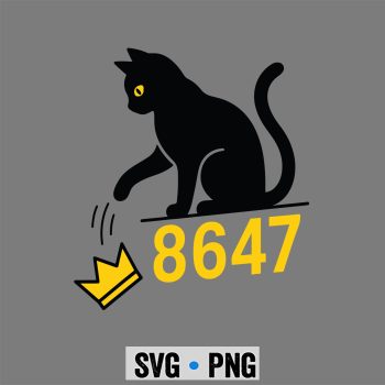8647, Retro Vintage 8647 Cat No King SVG PNG