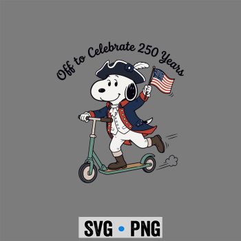 Snoopy 250 Years Patriot SVG, Snoopy Off to Celebrate 250 Years of Freedom Funny 4th of July SVG PNG
