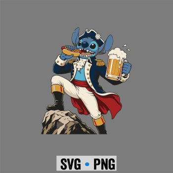 Stitch 4th of July SVG, Stitch Freedom Patriot Hot Dog Beer 4th of July SVG PNG