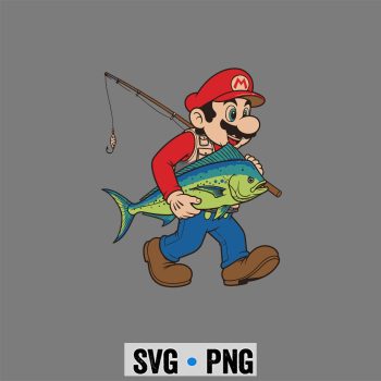 Super Mario, Super Mario Fisherman Saltwater Fishing Sasquatch Performance SVG PNG