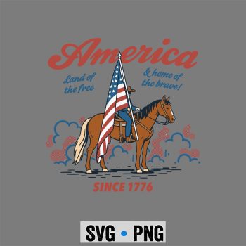 America Land Free SVG, America Land of The Free Western Horse 4th of July Patriotic SVG PNG