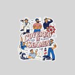 Covered In Seamen Nautical Cartoon Sailors Sticker