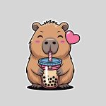 Cute Capybara For Animal Rodent Capybara Sticker