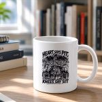 Heart Says Pit Knees Say Sit Skeleton Saying Quote Mug