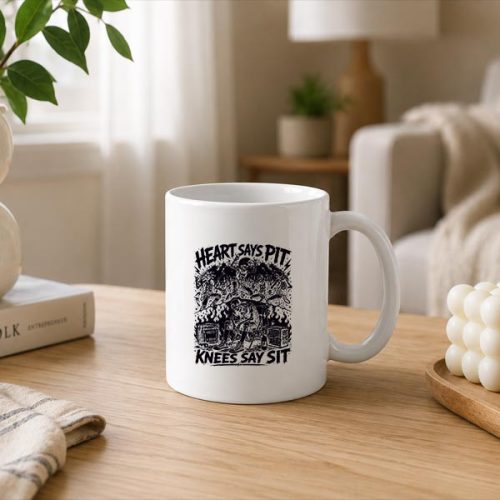 Heart Says Pit Knees Say Sit Skeleton Saying Quote Mug 3 Heart Says Pit Knees Say Sit Skeleton Saying Quote Mug