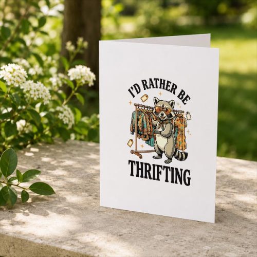 Id Rather Be Thrifting Vintage Greeting Card