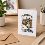 Id Rather Be Thrifting Vintage Greeting Card