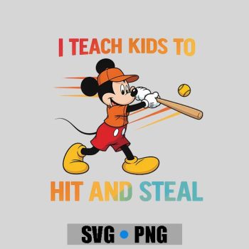Homepage 121 Mickey I Teach Kids to Hit and Steal Baseball PNG SVG
