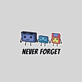 Never Forget Cassette Comfort Colors Crop Top Sticker