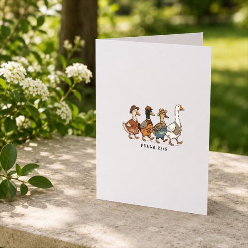 Shirley Goodness And Mercy Goose Duck Christian Psalm 236 Greeting Card 2 Shirley Goodness And Mercy Goose Duck Christian Psalm 236 Greeting Card