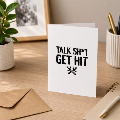Talk Shit Get Hit Vintage Greeting Card