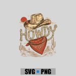 Western Cow Party Howdy Vintage PNG SVG