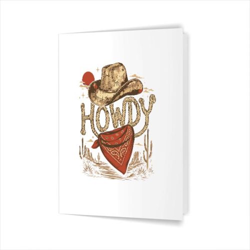 Western Cow Party Howdy Vintage Greeting Card